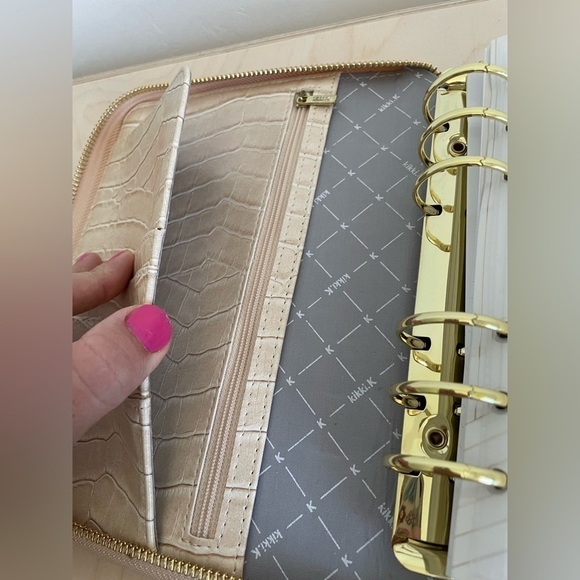 Kikki.K kikki K almond faux croc zip planner with hole punch B6 - Picture 3 of 11